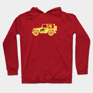 Yellow retro Jeep Hoodie